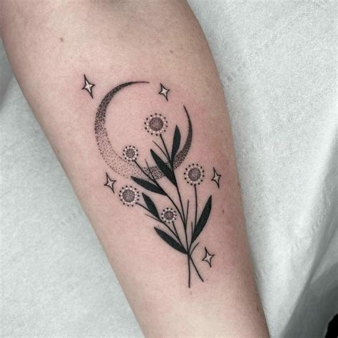 Flower And Stars Tattoo Designs