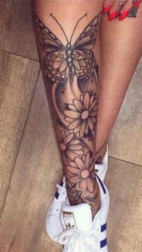 Flower Leg Sleeve Tattoos For Females At Jose Cruse Blog