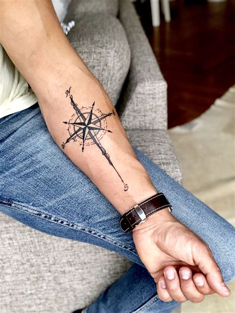 Forearm Compass Tattoo Designs