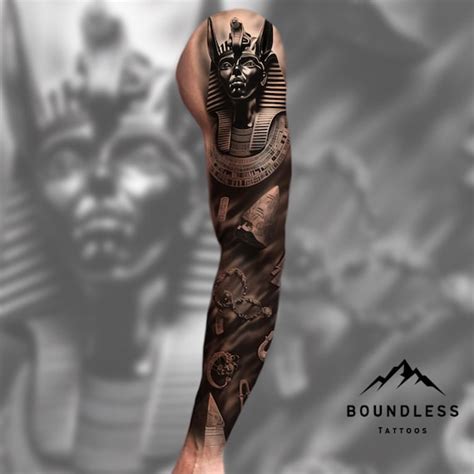 Full Arm Egyptian Pharaoh Tattoo Sleeve Ancient Egypt Tattoo Design Instant Digital Download