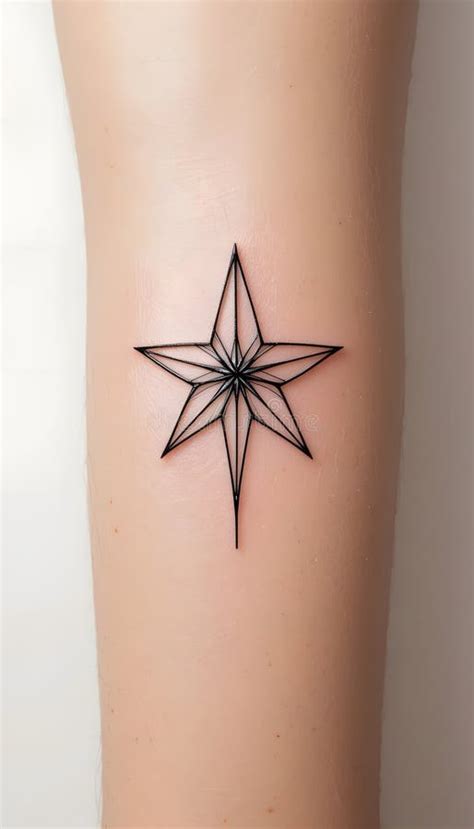 Geometric Star Tattoo Design On Forearm Minimalist Ink Artwork Stock Illustration Illustration Of Drawing Star 372700367