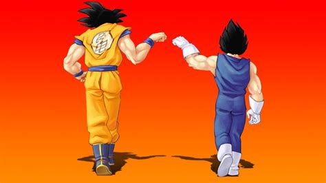Goku And Vegeta Fist Bump Poster Fist Bump Goku And Vegeta Goku