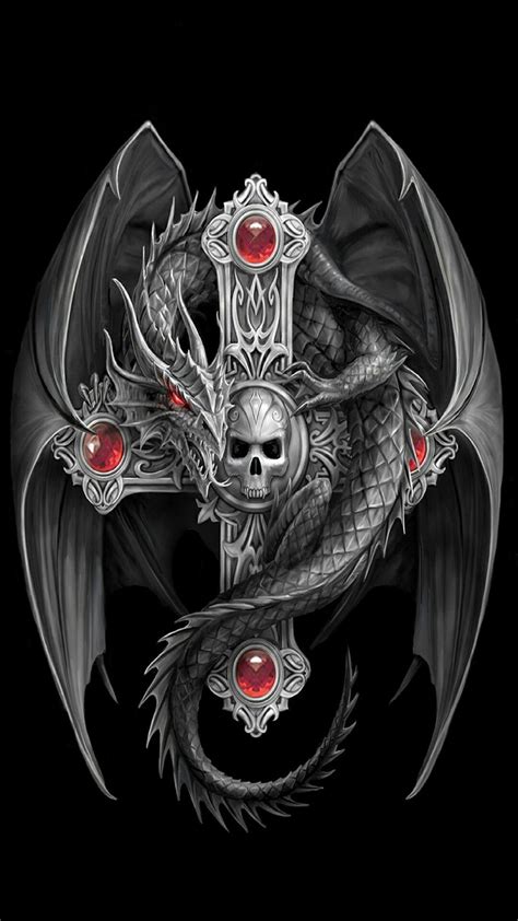 Gothic Dragon Skull Tattoo Designs