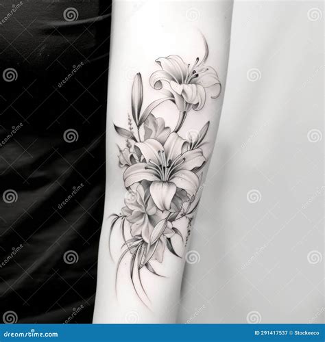 Graphite Lily Tattoos Sketchfab Inspired Black And White Floral
