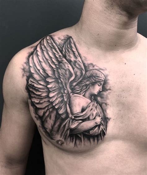 Guardian Angel Chest Tattoos For Men Guardian Angel Chest Tattoos For Men