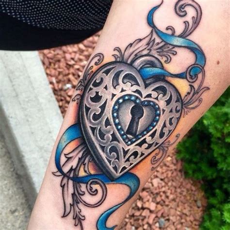 Heart And Locket Tattoos Beautiful Locked Heart Tattoo Trendy Tattoos