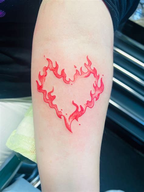 Heart Flame Tattoo