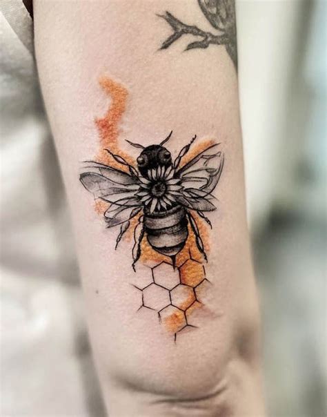 Honey Bee And Hive Tattoo