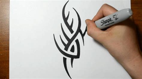 How To Draw A Simple Spiky Tribal Tattoo Design Youtube How To Draw A Simple Spiky Tribal Tattoo Design Youtube