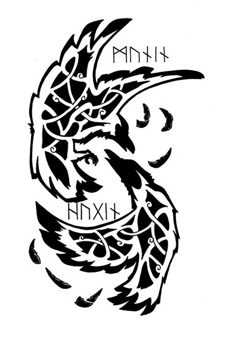 Hugin And Munin Tattoo Design