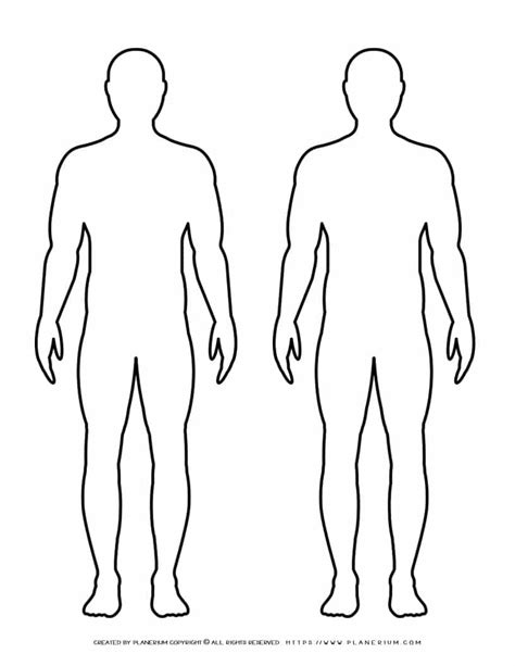 Human Body Outline Front And Back Drawing Health Token Clipart Best