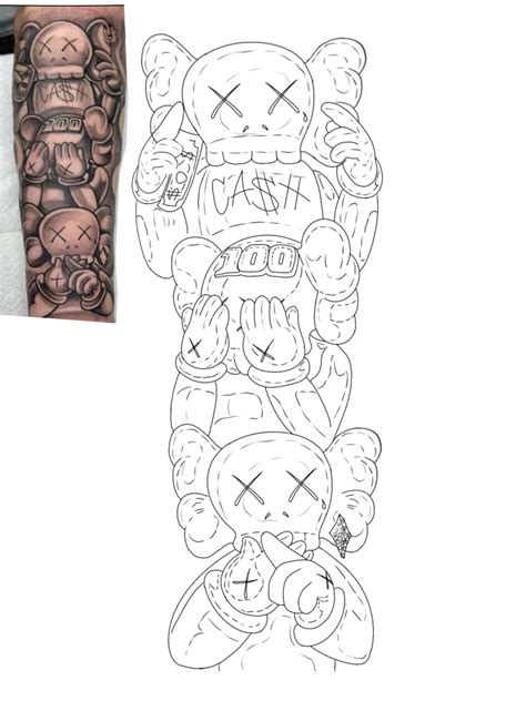 Kaws Outline Chest Tattoo Stencils Half Sleeve Tattoos For Guys Arm Kaws Outline Chest Tattoo Stencils Half Sleeve Tattoos For Guys Arm