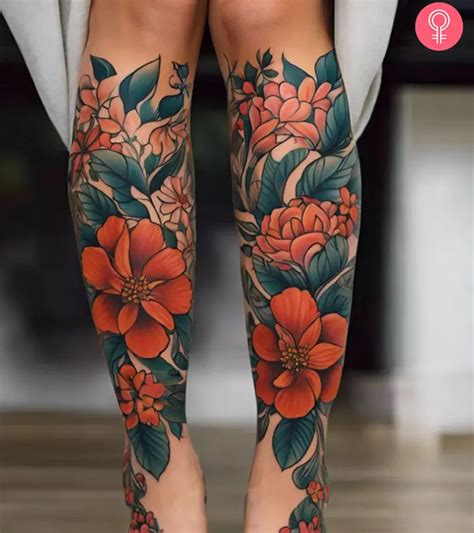 Leg Tattoos With Flowers Watercolor Tattoo Design Leg Tattoos With Flowers Watercolor Tattoo Design