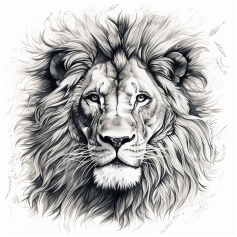 Lion Head Tattoo Designs Black And White