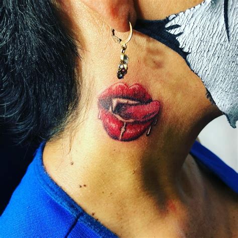 Lips On Neck Tattoo
