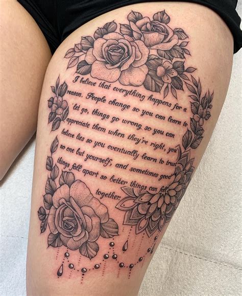 Meaningful Floral Quote Script Thigh Tattoo Artofit Meaningful Floral Quote Script Thigh Tattoo Artofit