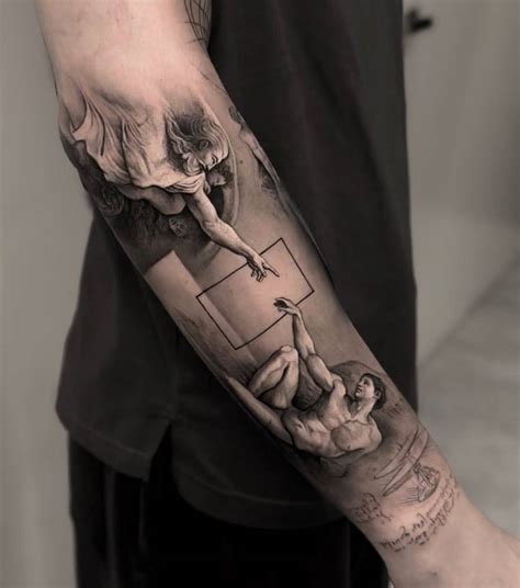 Michelangelo S The Creation Of Adam Tattoo On The