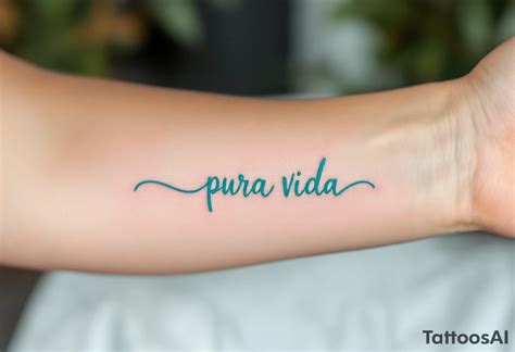 Minimal Pura Vida With A Single Turquoise Wave Curling Underneath The Minimal Pura Vida With A Single Turquoise Wave Curling Underneath The