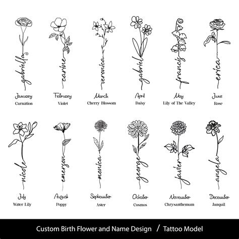 Minimalistic Birth Flower Tattoo Ideas