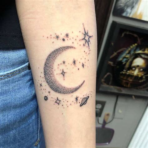 Moon And Stars Tatoo