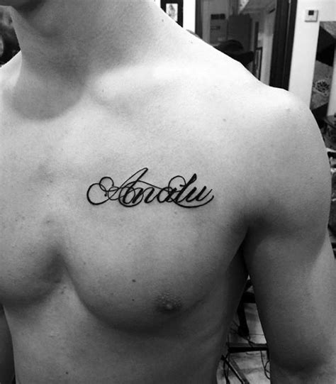 Name On Chest Tattoo