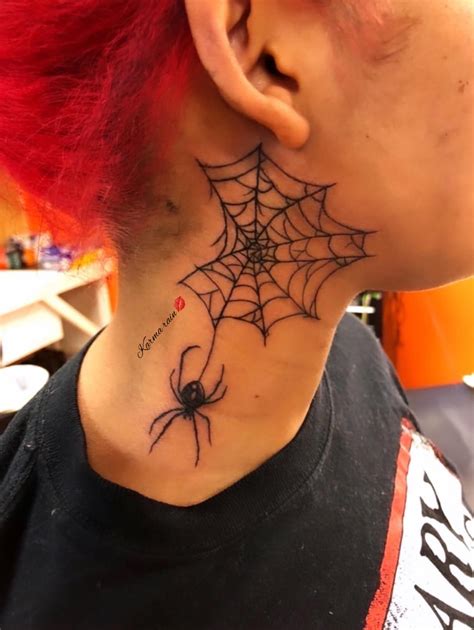 Neck Spider Tattoo