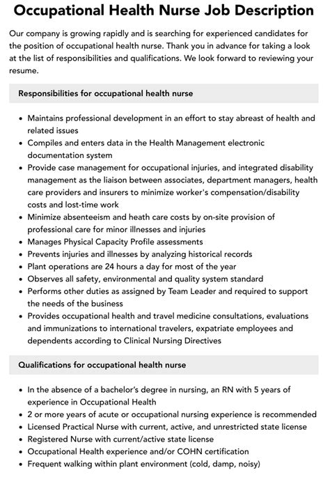 Occupational Health Rn Jobs