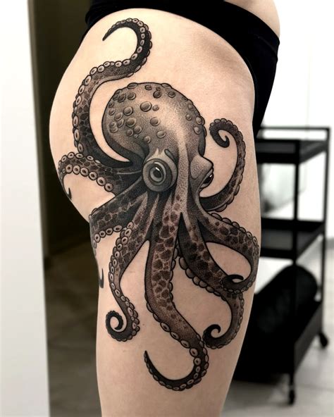 Octopus Thigh Tattoo