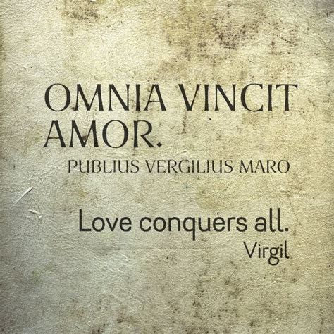 Omnia Vincit Amor Love Conquers All Latin Phrase Virgil Poet Text Omnia Vincit Amor Love Conquers All Latin Phrase Virgil Poet Text