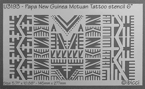 Papua New Guinea Motuan Tattoo Stencil To Fit 6 Amp Quot