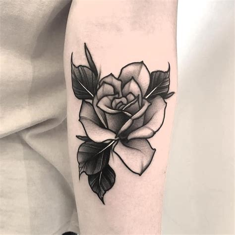 Perfect Black And Grey Rose Tattoo Tattoogrid Net