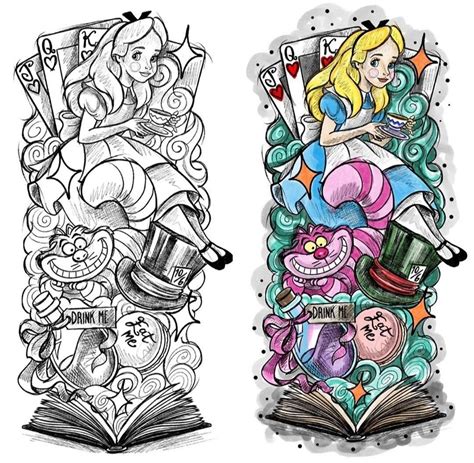 Pin By Isa Virtual On Dise Olocal Alice And Wonderland Tattoos