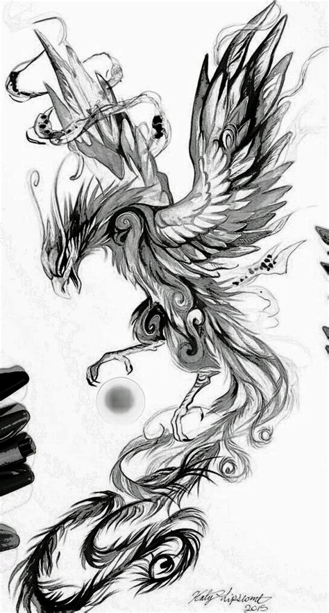 Pin By On Tattoo Cool Pencil Drawings Phoenix Tattoo Design