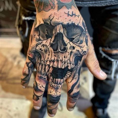 Pin By Punkguts On Ink In 2025 Skull Hand Tattoo Skull Sleeve
