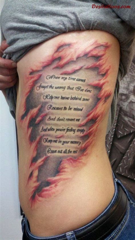Pin Great Quote Torn Ripped Skin Tattoos On Rib On Pinterest Igy6