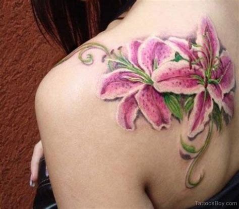 Pink Lily Flower Tattoos