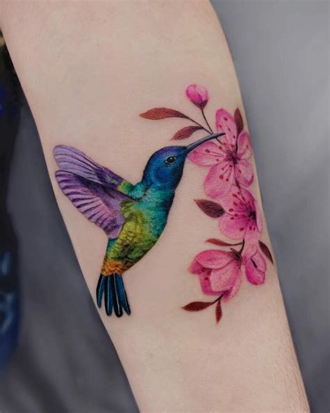 Purple Hummingbird Tattoo