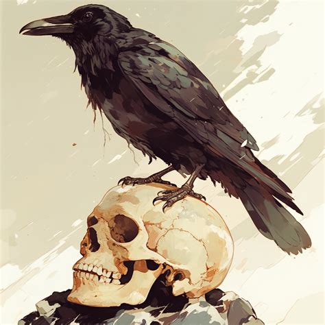 Raven On A Skull