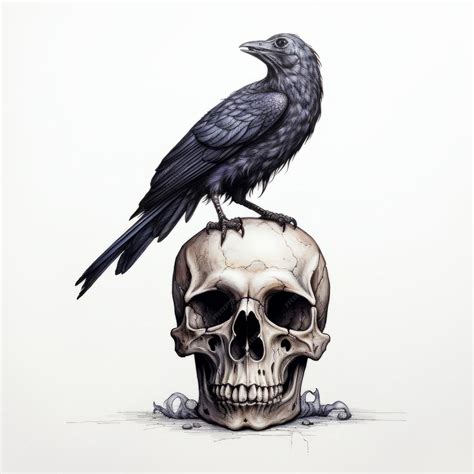 Raven Perched On Skull Detailed Feathers And Bones Dark And Symbolic Death Concept Stock Photo Adobe Stock Raven Perched On Skull Detailed Feathers And Bones Dark And Symbolic Death Concept Stock Photo Adobe Stock