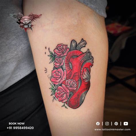 Real Heart With Roses Tattoo Real Heart With Roses Tattoo