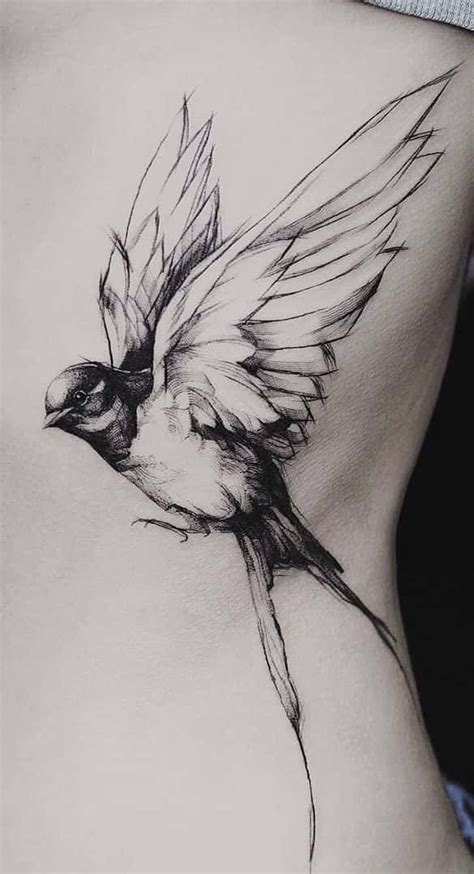 Realistic Flying Bird Tattoo
