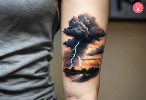 Realistic Lightning Storm Tattoo