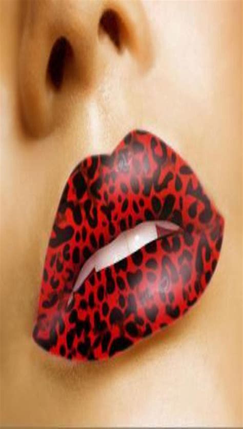 Red Leopard Print Temporary Lip Tattoo By Violent Lips Apparel Addiction Lipstick Lipsticker Animal Print Shopaa