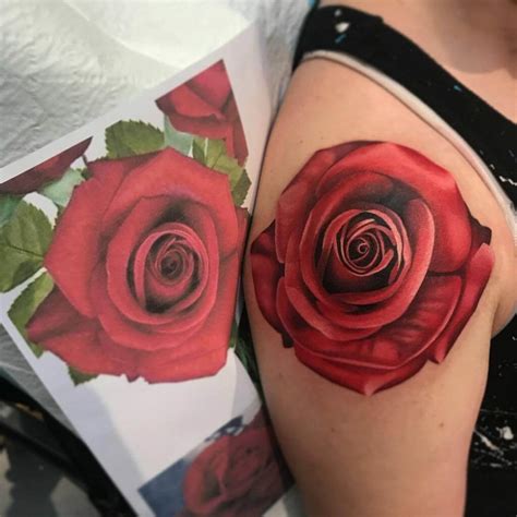 Red Rose Shoulder Tattoo Red Rose Shoulder Tattoo