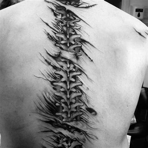 Ripping Skin Back Tattoo