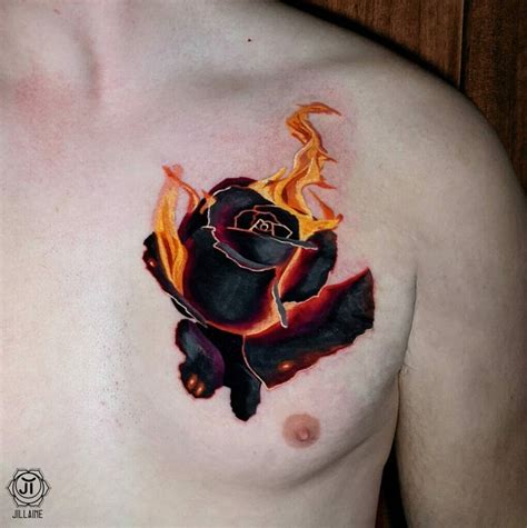 Rose And Fire Tattoo Rose And Fire Tattoo