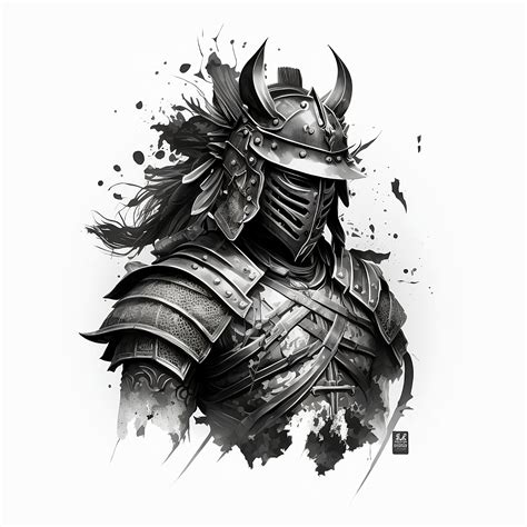 Samurai Tattoo Design White Background Png File Download High Samurai Tattoo Design White Background Png File Download High