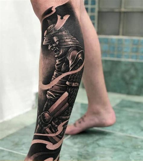 Samurai Tattoo Leg Samurai Tattoo Leg