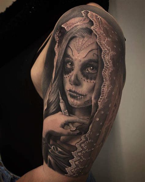 Santa Muerte Tattoo Design