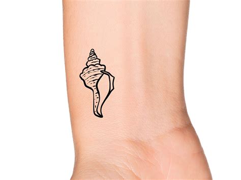 Sea Shell Temporary Tattoo Seashell Tattoo Etsy